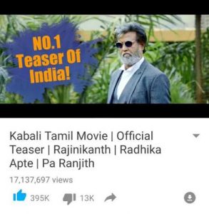 Kabali Creates One More Record In Indian Cinema
