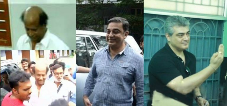 Rajinikanth, Kamal Haasan & Ajith Kumar Votes Gallery