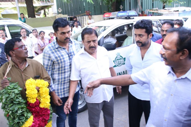 Members Of Film Fraternity Paying Last Respect to Panchu Arunachalam !