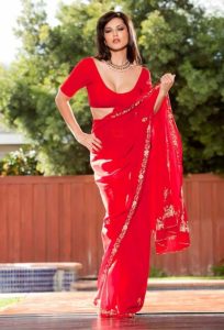 Sunny Leone Latest HD Photoshoot Images In Red Saree - Gethu Cinema