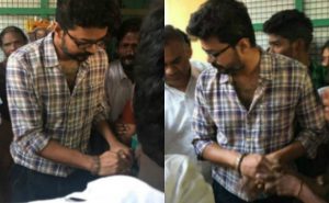 Vijay pays homage to his fan