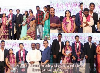 Vishal sister Aishwarya's Wedding Reception photos Gallery