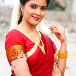 Amritha Aiyer, saree,traditional look,red colour saree