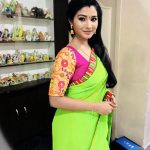 Sharanya Turadi, lite green saree