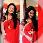 Sharanya Turadi, red saree