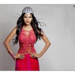 natasha suri rose designer transparent white crown navel dress