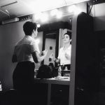 sanya malhotra  black and white picture with white top mirror dressing table pic(15)