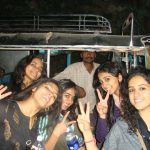 sanya malhotra  group photo during college days with autorickshaw long hair(2)