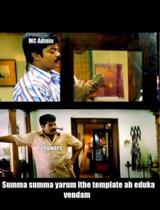 Actor Mammootty template memes from Anandham movie | Murali | Summa Summa Template