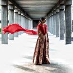 Andrea Jeremiah, photoshoot, 2018, red dress