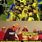 CSK Memes, CSK Won 2018, csk group selfie, pant