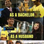 CSK Memes, CSK Won 2018, father, husband, msd cup, 3 time cup in single picture