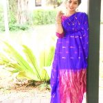 Chandrika Ravi, saree, blue colour