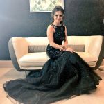 Dhivyadharshini, black dress, sit, photoshoot