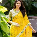 Keerthy Suresh, photoshoot in 2018, saree, yellow colour saree