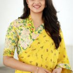 Keerthy Suresh, saree, hair style, yellow saree