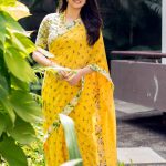 Keerthy Suresh, yellow saree, full size