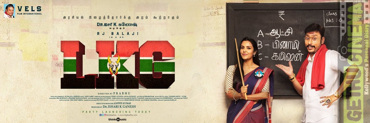 LKG MOVIE RJ BALAJI FIRST LOOK POSTER WITH PRIYA ANAND  (1)