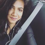 Madonna Sebastian, selfie, car, black dress