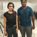 Nayantara, black dress, fan, shooting spot