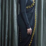 Nivetha Thomas, black saree, full size, high quality