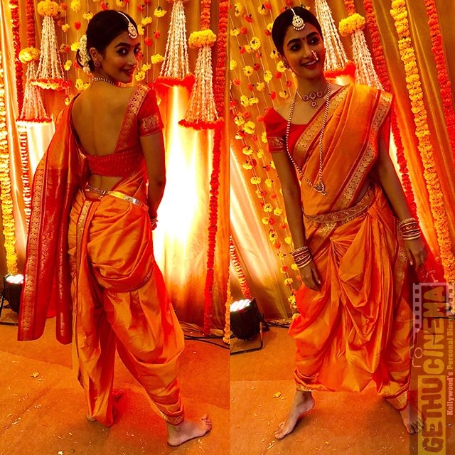pooja hegde yellow saree