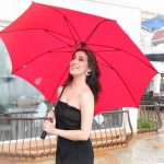 Raai Laxmi, rain, black dress,