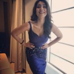 Shriya Saran, recent, blue colour dress