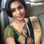 Sonu Gowda, green saree, car, selfie