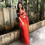 bhavana red saree pose (17)