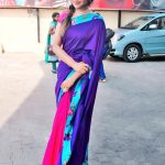 ramya at sathyam cinemas in blue saree