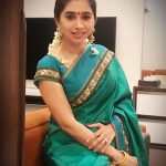 Aarthi, Jayam ravi Wife, green saree, malliga poo