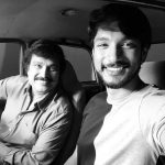 Gautham Karthik, selfie, dad, car