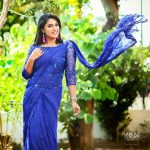 Jewel Mary, 2018, photo shoot, blue saree