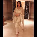 Sayyeshaa Saigal, white dress, full