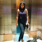 actress kaniha   modern look blue sleeveless top and black jean (5)