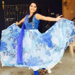 rachitha dinesh mahalakshmi Saravanan Meenakshi actress, instagram and travel photos  (30) blue modern dress