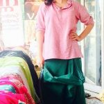 Actress of Sacred Games, Sexy Durga Rajshri Deshpande posing casual look in pink shirt and green lungi