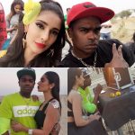 Alankrita Sahai with dancer choreographer during shoot kissing