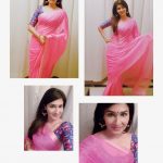 Anjena Kirti, saree collage, pink colour