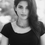 Iswarya Menon, black and white