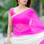 Iswarya Menon, pink saree, new look