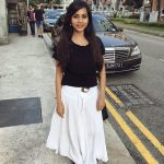 Suza Kumar, full size, black & white dresss