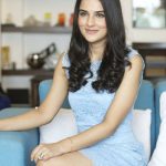 angira dhar in blue dress