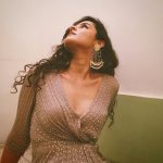 angira dhar in revealing dress front and back black and sandal color (1)