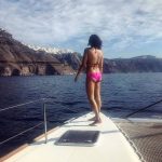 kubbra sait in greece italy in bikini in boat sunset photo  (1)