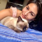 Amyra Dastur, cat, lying