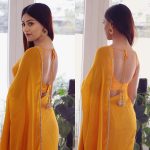 Anu Emmanuel, yellow saree, back side, romantic