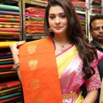 Payal Rajput, saree shop, orange saree