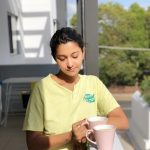 Priya Bhavani Shankar, tea, cup, nomakeup